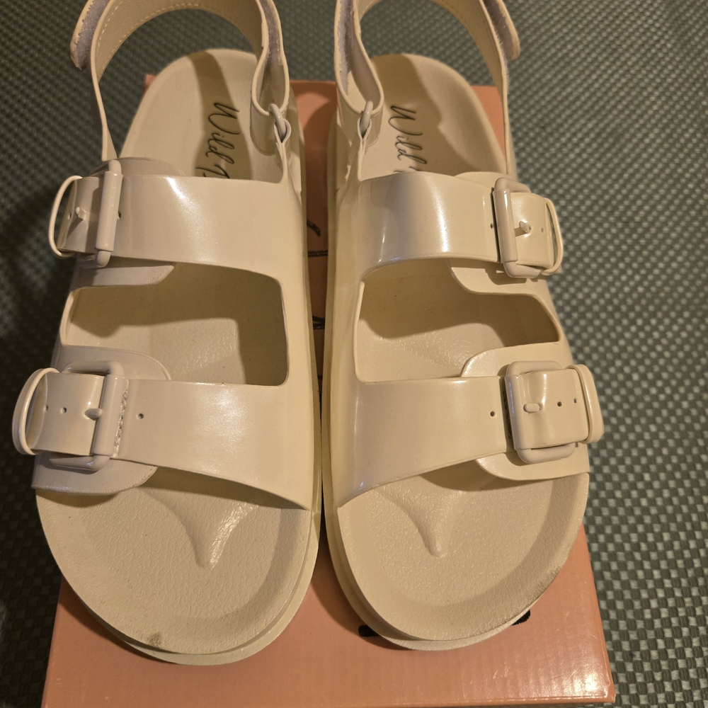 Wild Pair Bone Sandals with Buckles